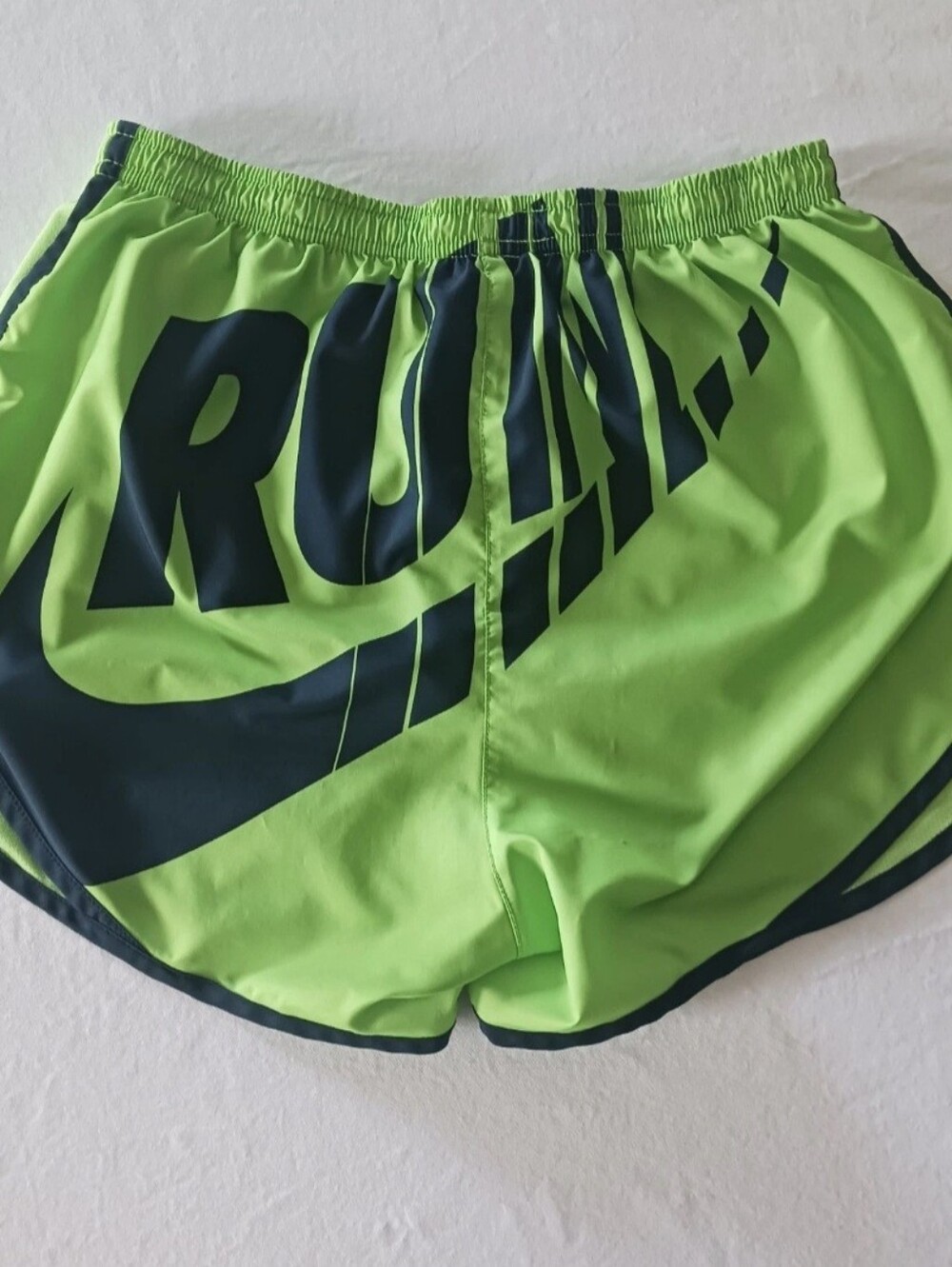 Nike Dri Fit Shorts Running Lime Green Neon Navy  Size Small